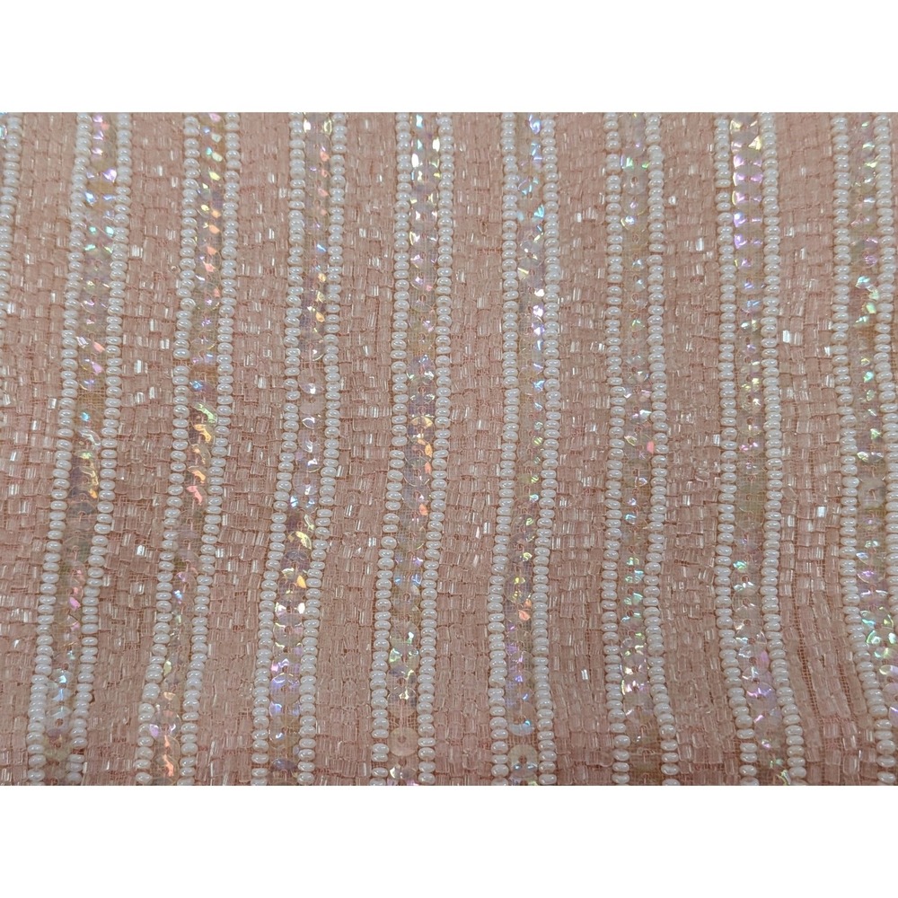 Bags by Josef Vintage Pink Beaded Sequin Evening Bag Clutch Made in France MCM - Picture 10 of 14